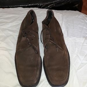 Men's (((BACHRACH))) Ankle High BROWN SUEDE Shoes!